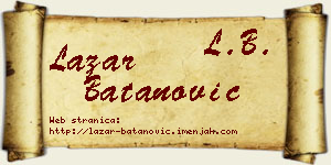 Lazar Batanović vizit kartica
